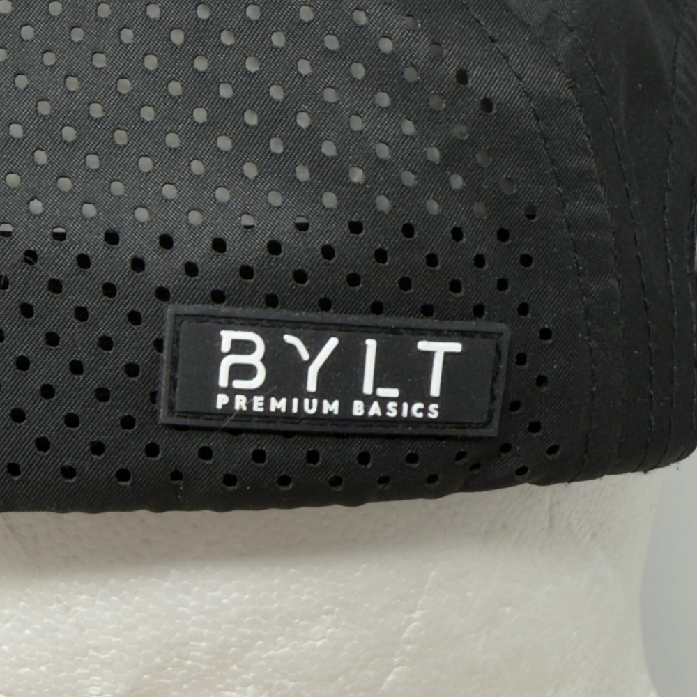 BYLT Premium Basics Mens Black 5 Panel Performance Hat Adjustable Running Cap - Picture 3 of 9